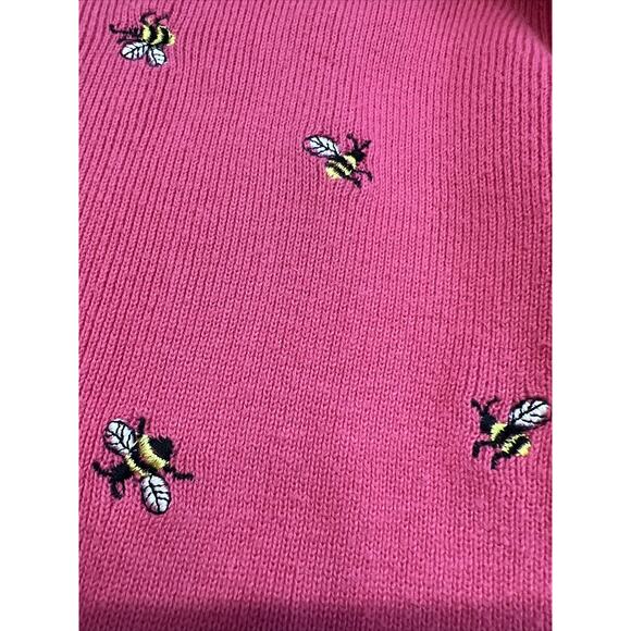 Vintage 90s Northern Isle  Pink Embroidered Bees Cardigan Sweater Small‎ - Picture 5 of 7